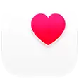 Health app icon, a pink heart in a white box