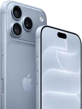 iPhone 18 Pro, glacier, front and back view showing Ceramic Shield, triple camera system