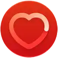 أيقونة إشعار ارتفاع معدل نبض القلب، صورة لمخطط قلب أبيض داخل دائرة حمراء