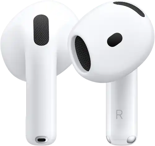 AirPods 5 hardware, showing front and back view showcasing design