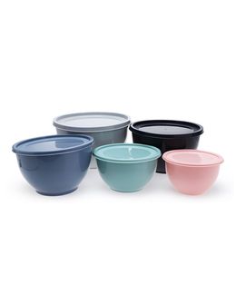كرم طقم أوعية خلط بأغطية - 5 قطع - (2460ml x 5) - متنوعة