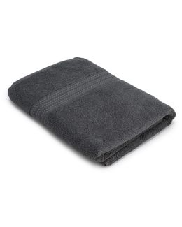 Al Karam Solid Zero Twist Dobby Terry Bath Towel (Dark Gray)