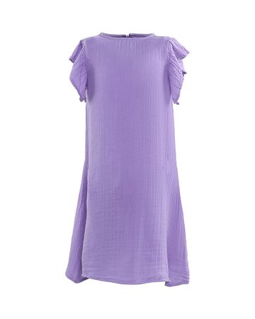 Bunai Cotton Woven Dress (Purple) - 8-10 Years