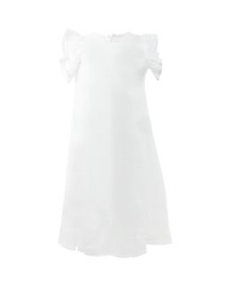 Bunai Cotton Woven Dress (White) - 2-4 years