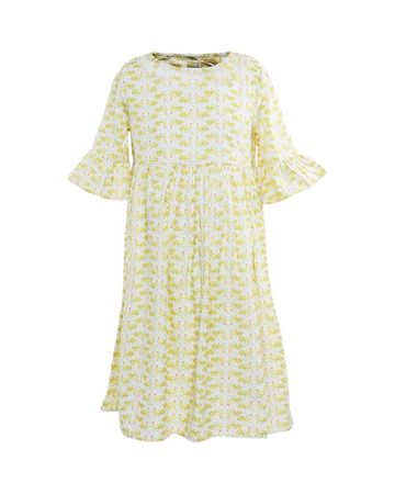 Bunai Linen Woven Dress (Yellow) - 8-10 Years