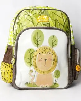 Bunai Kids Multicolored Lion Printed School Backpack