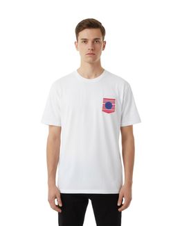 Hnak Camel T-shirt with Red Palm Pocket