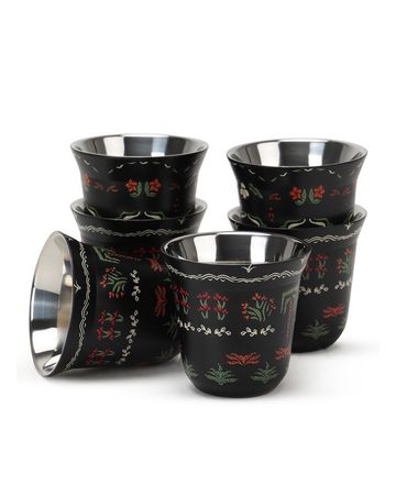 Karam Tribal Collection 6-Piece Cup Set (Black)