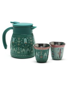 Karam Saudi Nature Collection Thermos & Coffee Cups Set - 500 ml