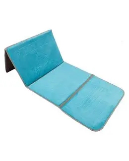 Manasek 55x110cm Foldable Prayer Mat with Back Rest (Sky Blue)