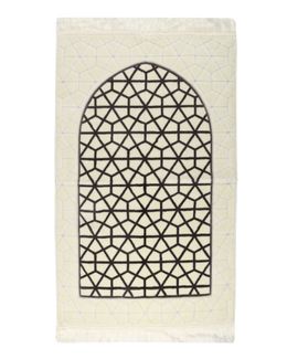 مناسك سجادة صلاة Tranquil أكريلك مع حقيبه - كريمي