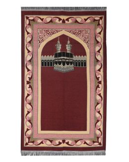 مناسك سجادة صلاة مع حقيبة مربعة الشكل - أحمر - 2020A