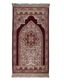 Manasek Elevated Prayer Mat (Beige & Maroon)
