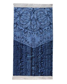 Manasek Serene Shanil Square Prayer Mat - 148_2_M1 (Blue & Black)