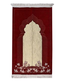 Manasek He Shanil Square Prayer Mat - 148_6_M3 (Red)