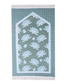Manasek Lotus Shanil Square Prayer Mat - 148_7_M3 (Green)