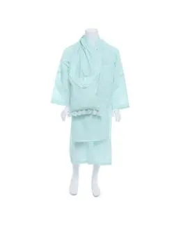 Manasek Kids Scarf & Prayer Dress Set with a Bag (Dark Blue) - 4 - 5 Years