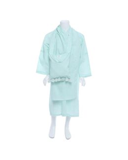 Manasek Scarf & Skirt Prayer Set with a Bag (Blue) - 8-10 Years