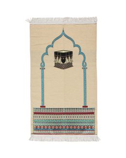 Manasek Makkah Printed Prayer Mat (Cream)