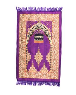 Manasek Makkah Polyester Prayer Mat (Purple)