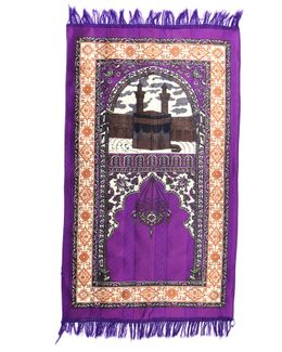 Manasek Makkah Printed Prayer Mat (Purple)