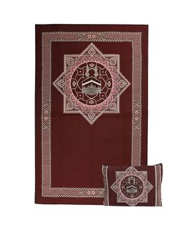 Manasek  Hira Collection  Prayer Mat + Bag (Dark Red)