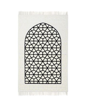 Manasek Prayermat - White & Dark blue