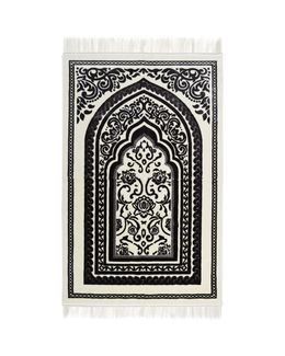 مناسك سجادة صلاة - أبيض ورمادي