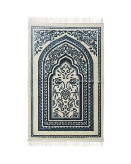 MANASEK GIFT FANTAZY PRAYER MAT BONE WHITE-BABY BLUE (U) # FPM-34 70X110CM