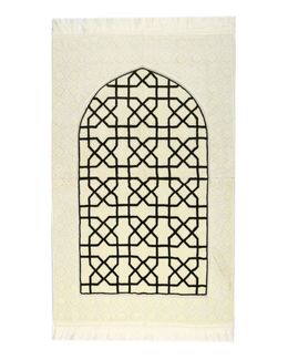 Manasek Arched Acrylic Prayer Mat with Bag (Gray)