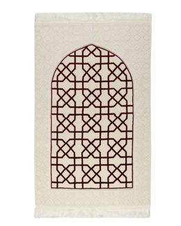 Manasek Arched Acrylic Prayer Mat with Bag (Maroon)