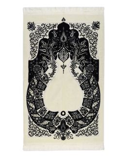 Manasek Guided Acrylic Prayer Mat with Bag (Navy Blue)