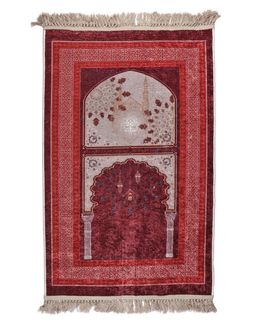 Manasek Sanctuary Prayer Mat (Maroon& Beige)