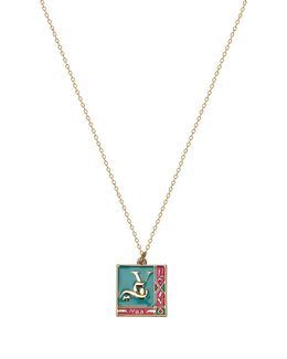 من معدن الإنسان سلسلة حكاية حرف (ي) ستانلس ستيل مطلي بالذهب عيار 18 - CN4594-G1