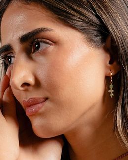 Min Maadan Alensan Aventurine Gold Stopper Earrings Al2405-2