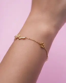 من معدن الإنسان سوار بلوسوم مطلي بالذهب