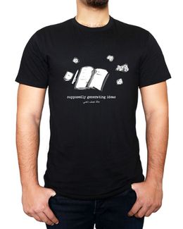 Min Maadan Alensan Brainstorming Black Printed Round Neck T-shirt for Men - S