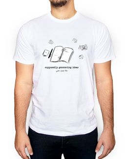 Min Maadan Alensan Brainstorming White Printed Round Neck T-shirt for Men - XL