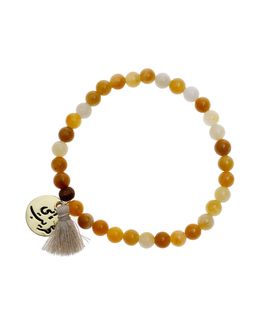Min Maadan Alensan Inny Qarib Subha Bracelet with 18k Gold-Plated Pendant - 33 Beads