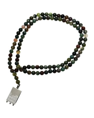 Min Maadan Alensan Core Subha India Agate Silver-Toned Pendant