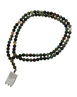 Min Maadan Alensan Subha Yaqeen India Agate Silver-Toned Pendant