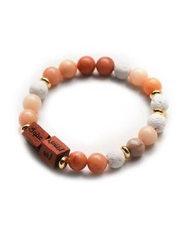 Min Maadan Alensan Precious Aventurine Stones, Black Lava Beads & Wooden Blocks Sunan Rawatib Bracelet