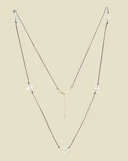 Min Maadan Alensan Rose Quartz & White Agate Long Necklace Al2401-6