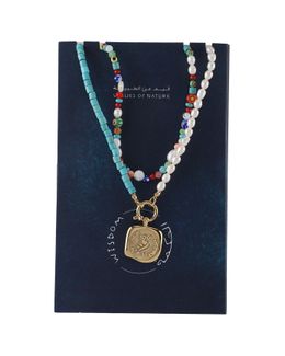 Min Maadan Alensan Values of Nature The OWL 18K Gold-Plated Bead Necklace Set (Pack of 2)