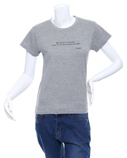 Min Maadan Alensan Where Ever You Are Women Gray Printed Round Neck T-shirt - XL