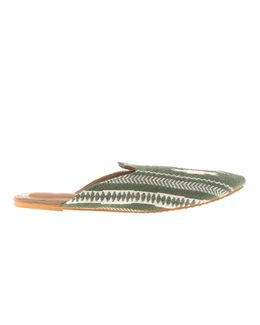 Mishkat Mules for Women (Green & White) - 35 EU