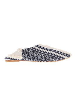 Mishkat Babouche Slippers for Women (Blue & White) - 40-41 EU