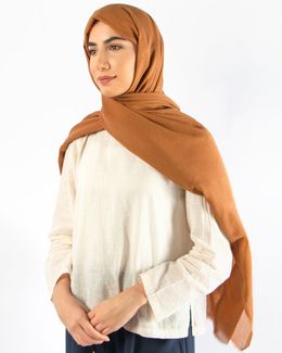 Mishkat Cotton Scarf (Brown) 100 x 200 cm
