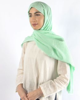 Mishkat Cotton Scarf (Light Green) 100 x 200 cm