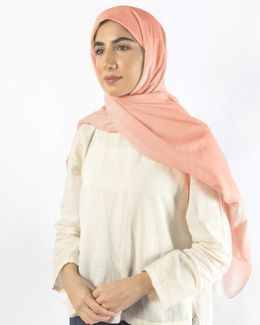 Mishkat Cotton Scarf (Peach-Colored) 100 x 200 cm